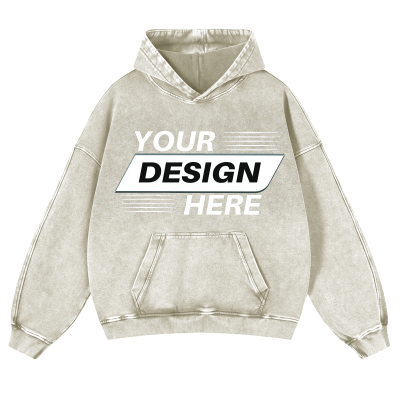 Personalization Customized Unisex Casual Washed Hoodies