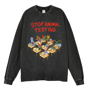 Stop Animal Testing  Heavy Duty Vintage Washed Sweatshirt