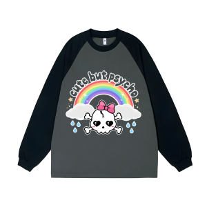 Cute But Psycho Unisex Personalized Customization Cotton Raglan Sweatshirt