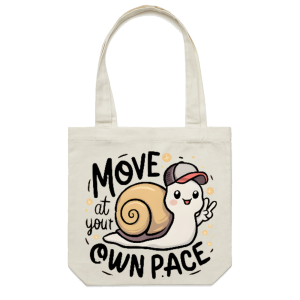 Move At Your Pace Personalized Casual Canvas Tote Bag