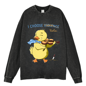 I Choose Violin Heavy Duty Vintage Washed Sweatshirt