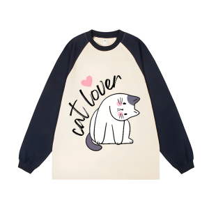 Cat Lover Unisex Personalized Customization Cotton Raglan Sweatshirt