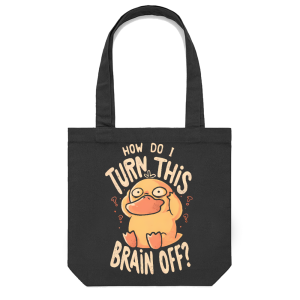 Brain Off Personalized Casual Canvas Tote Bag