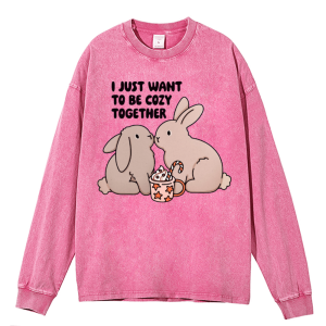 I Just Want To Be Cozy Together Heavy Duty Vintage Washed Sweatshirt