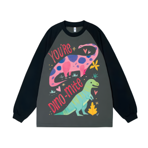 You're Dino-Mite Unisex Personalized Customization Cotton Raglan Sweatshirt