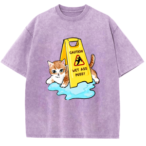 Caution Wet Ass Pussy Snowflake Vintage Cotton T-Shirt