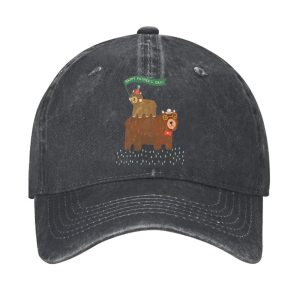 Daddy Bear Unisex Vintage Fashion Casual Washed Cap