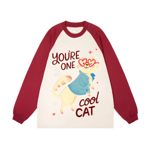 You're One Cool Cat Unisex Personalized Customization Cotton Raglan Sweatshirt