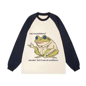 Frog Is Fine Unisex Personalized Customization Cotton Raglan Sweatshirt