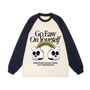 Go Easy On Yourself Unisex Personalized Customization Cotton Raglan Sweatshirt