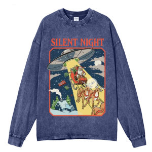 Silent Night Heavy Duty Vintage Washed Sweatshirt