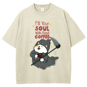 Fill Your Soul With Good Coffee Snowflake Vintage Cotton T-Shirt