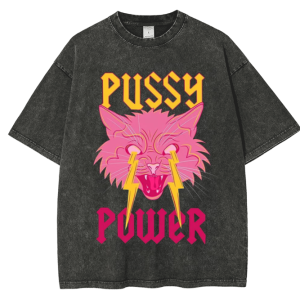  Snowflake Vintage Pussy Power Cotton T-Shirt
