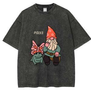 Snowflake Vintage Pisces Santa Claus Cotton T-Shirt