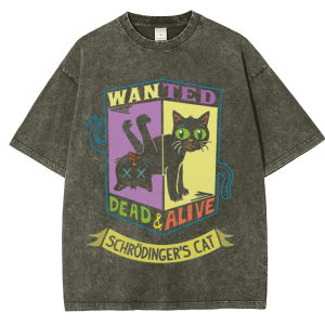 Snowflake Vintage Wanted Cat Cotton T-Shirt