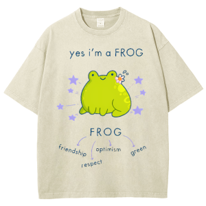 Yes I'm A Frog Snowflake Vintage Cotton T-Shirt