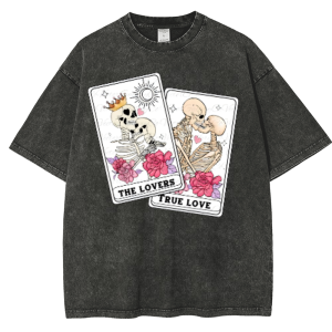 Valentine's Day Snowflake Vintage Cotton T-Shirt