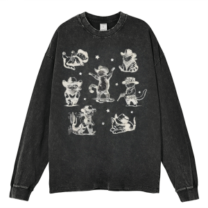 Cowboy Cats  Heavy Duty Vintage Washed Sweatshirt