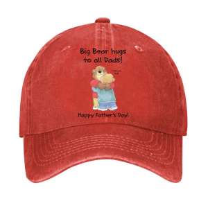 Big Bear Hugs To All Dads! Unisex Vintage Fashion Casual Washed Cap