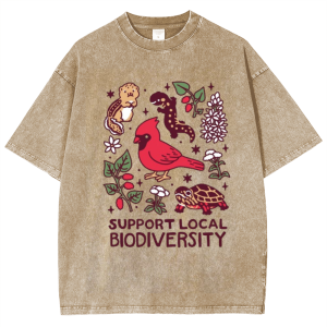 Support Local Biodiversity Parrot Snowflake Vintage Cotton T-Shirt