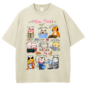 Meow Time Snowflake Vintage Cotton T-Shirt
