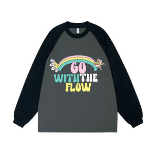 Go With The Flow Unisex Personalized Customization Cotton Raglan Sweatshirt