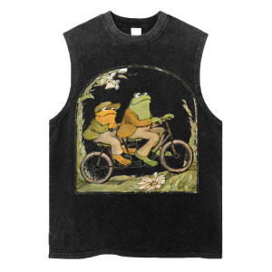 Bike Frogs American Style Washed Retro Old Fried Snowflake Vest