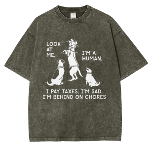  Snowflake Vintage I'm Human Cotton T-Shirt