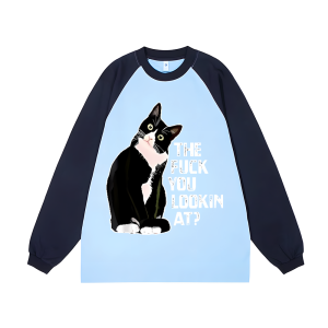 You Lookin At Unisex Personalized Customization Cotton Raglan Sweatshirt