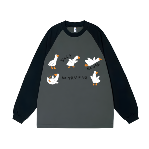 Silly Goose In Training Unisex Personalized Customization Cotton Raglan Sweatshirt