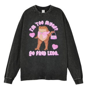 Lady frog shopping Heavy Duty Vintage Washed Sweatshirt