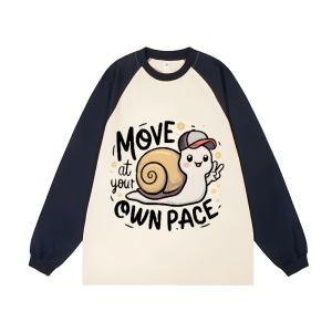 Move At Your Pace Unisex Personalized Customization Cotton Raglan Sweatshirt