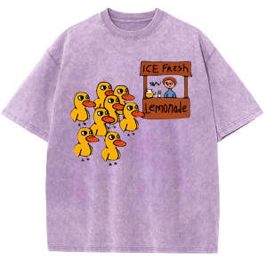 Ice Fresh Lemonade Snowflake Vintage Cotton T-Shirt