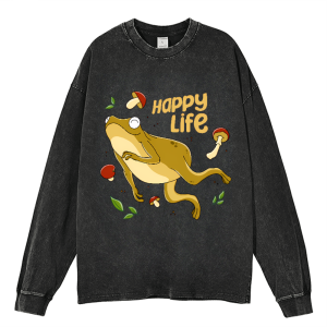 Happy Life Heavy Duty Vintage Washed Sweatshirt