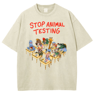 Stop Animal Testing Snowflake Vintage Cotton T-Shirt