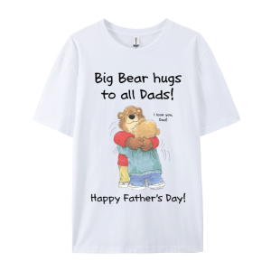 Big Bear Hugs To All Dads! Men's Personalized Combed Cotton T-shirt