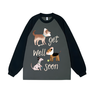 Get Well Soon Unisex Personalized Customization Cotton Raglan Sweatshirt