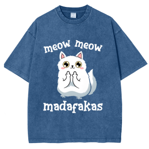 Meow Meow Madafakas Snowflake Vintage Cotton T-Shirt