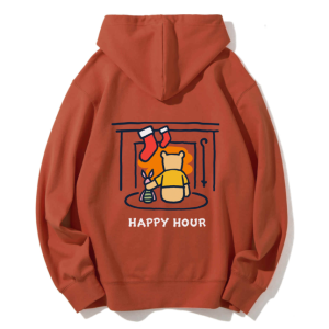 Solid Color Sports Fashion Happy Hour Street Hoodie