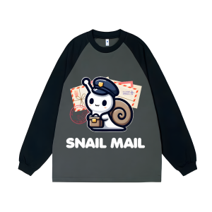 Cute Snail Mail Unisex Personalized Customization Cotton Raglan Sweatshirt