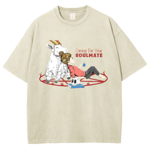 Caring For Your Soulmate Snowflake Vintage Cotton T-Shirt