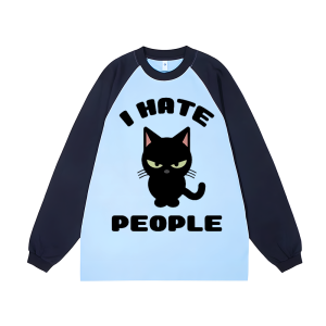 Cats Hate Humans Unisex Personalized Customization Cotton Raglan Sweatshirt