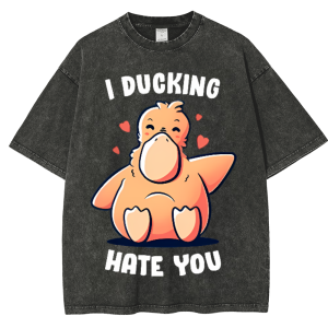 I Ducking Hate You Snowflake Vintage Cotton T-Shirt