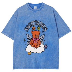 Snowflake Vintage Sagittarius Bear Cotton T-Shirt
