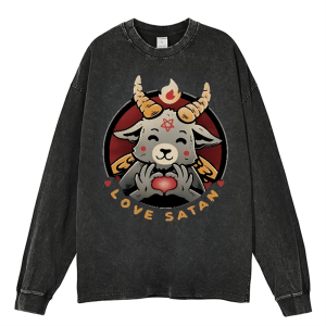 Love Satan Heavy Duty Vintage Washed Sweatshirt
