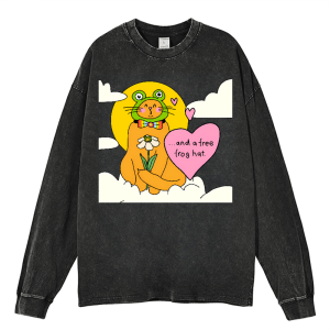 And A Free Frog Hat Heavy Duty Vintage Washed Sweatshirt