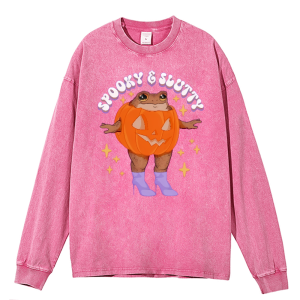 Funny Frog Lady Heavy Duty Vintage Washed Sweatshirt