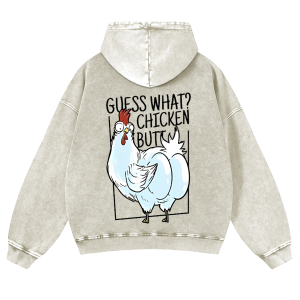 Guess What Personalization Customized Unisex Casual Washed Hoodies