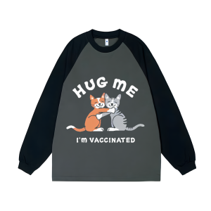 Hugging Cat Unisex Personalized Customization Cotton Raglan Sweatshirt