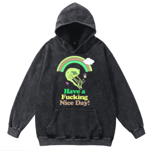 Fucking Frog Unisex Casual Washed Hoodies